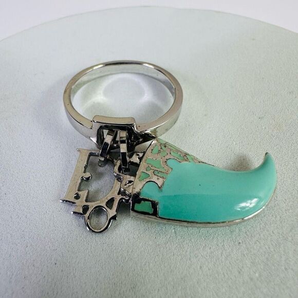 Christian Dior Trotter Shark Tooth Silver Tone Ring Galliano Vintage Size 7 - Picture 1 of 7